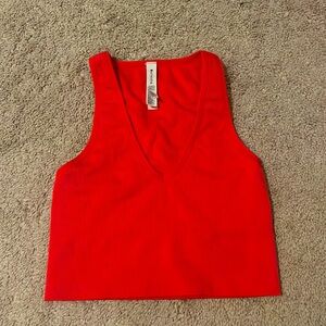 Athleta coral cropped tank